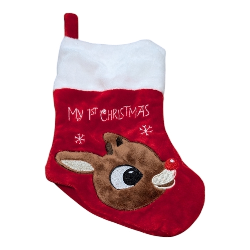 "My 1st Christmas" Rudolph The Red Nosed Reindeer Holiday Christmas Stocking